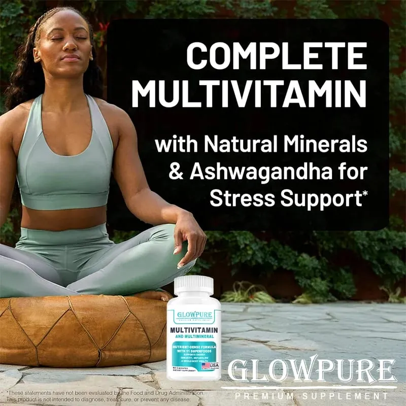 Ekologisk multivitamin för kvinnor - Helfoder med B-komplex vitamin C D3 & K2 för immunitetsstress Hår Hud & Naglar