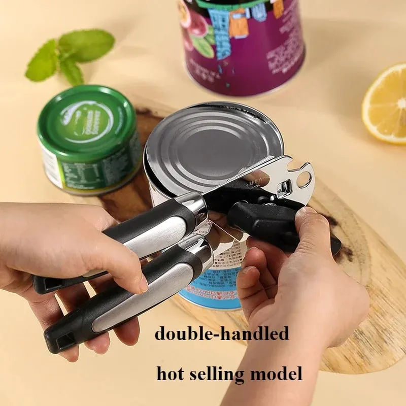 Professional Iron Manual Can Opener Multifunctional Stainless Steel Beer Handle Can Opener Kitchen Gadgets Bottle Openers Jar
