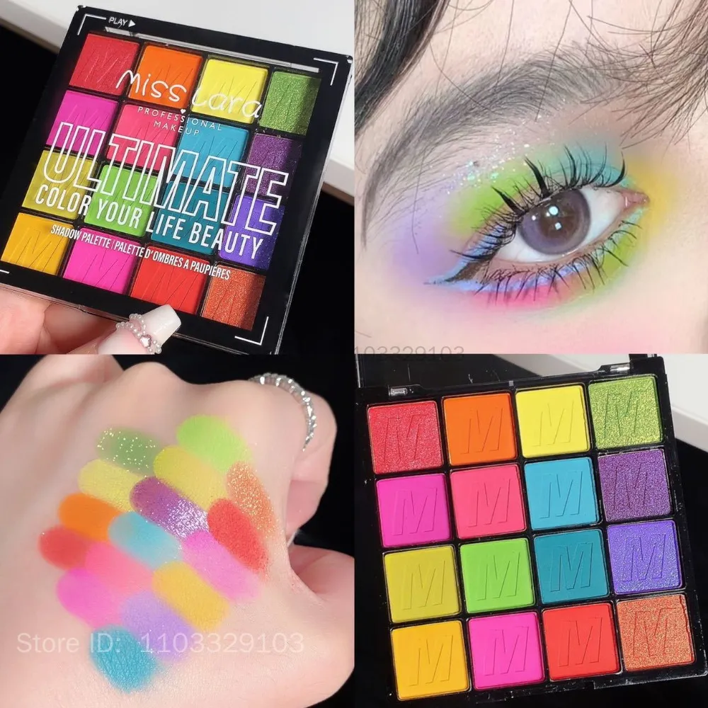 Rainbow 16 Colors Eye Shadow Summer Palette Long Lasting Waterproof Pearlescent Matte Shimmer Eyeshadow Women Beauty Eye Makeup — image 3