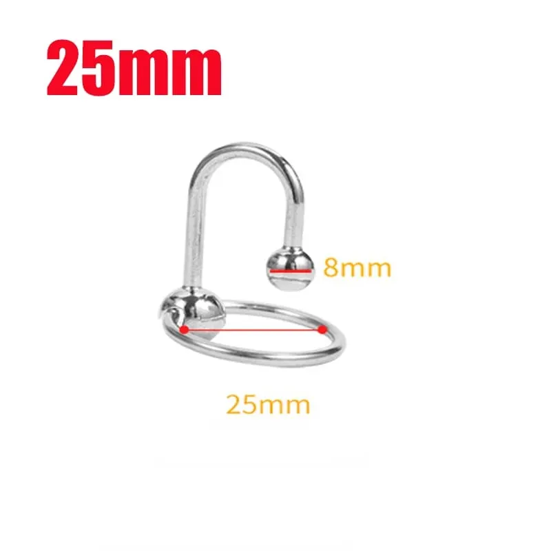 SM Urethral Dilator Cock Ring Stainless Steel Ejaculation Delay Penis Ring Metal Bead Delay Lock Fine Penis Plug Sex Toy for Men