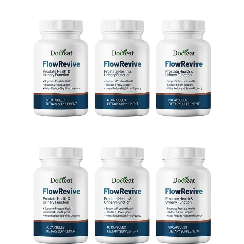 Docteat FlowRevive Prostate & Urinary Support Capsules with Saw Palmetto Pumpkin Seed and Pygeum Bark Extract - 60 Κάψουλες
