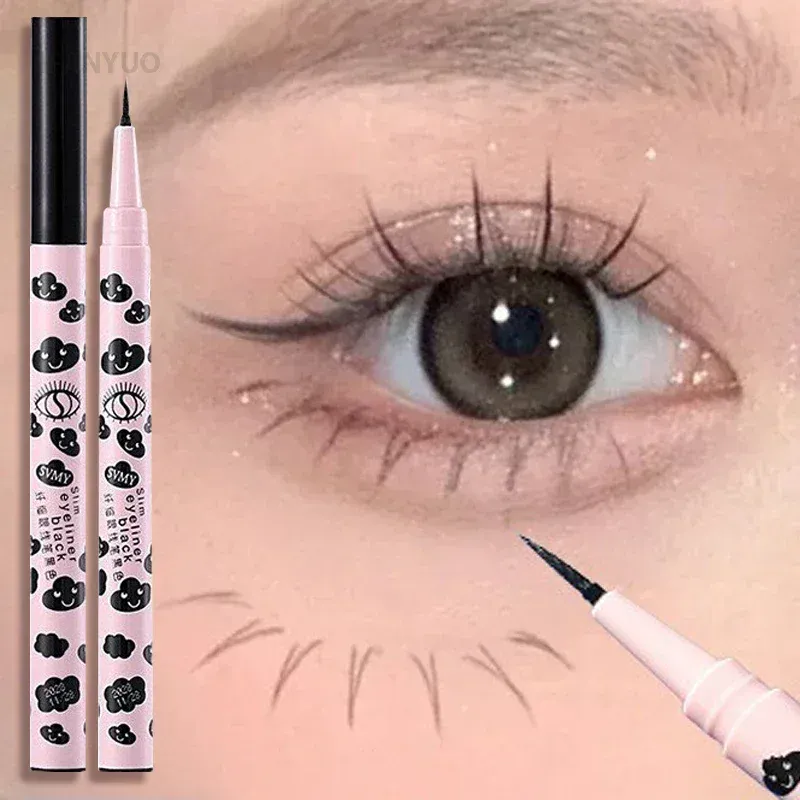 Ultra-thin Natural Matte Liquid Eyeliner Pen Waterproof Quick Dry Lower Eyelash Silkworm Pen High Pigment Smooth Eye Makeup Tool — image 2