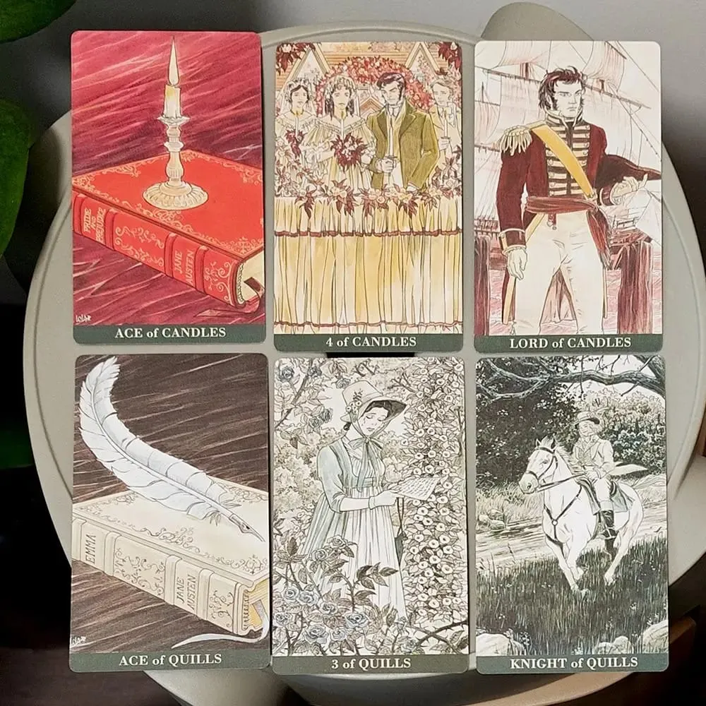 12*7cm Jane Austen Tarot in Rigid Box - A Regency Romance Divination Deck for Literature Lovers 78-Card Deck