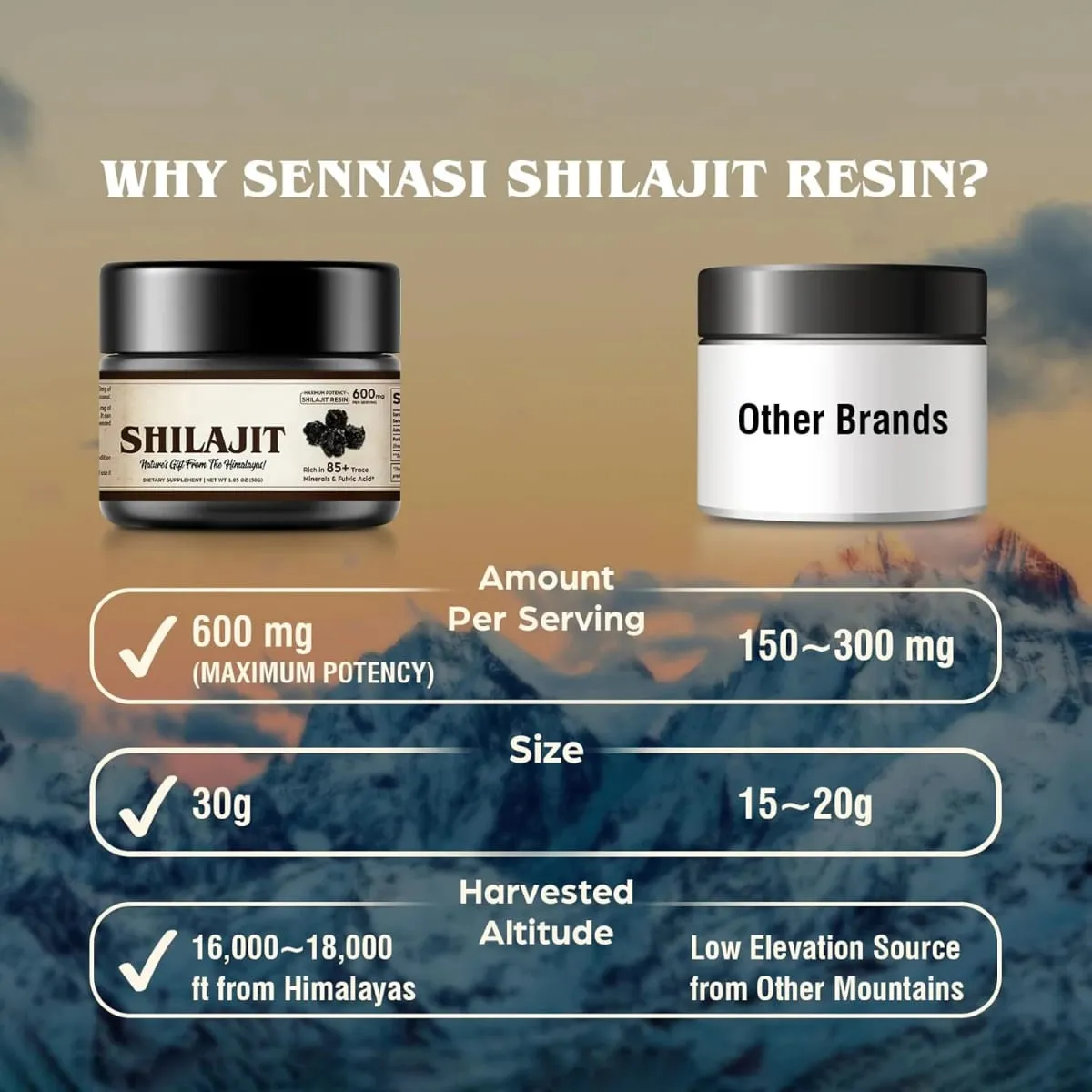 Shilajit Pure Himalayan Organic Shilajit Resin - 600mg Maximum Potency Natural Organic Shilajit Resin with 85+ — image 5