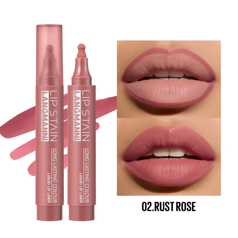 Son Vết Bẩn Liquid Lip Liner Bút Đánh Dấu Lâu Dài Chống Thấm Nước Matte Lip Tint Có Sắc Tố Cao Khỏa Thân Viền Môi Trang Điểm Cho phụ Nữ