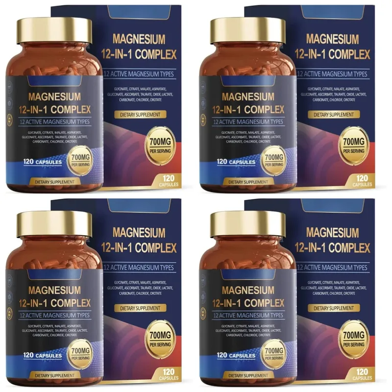 Magnesium Glycinate 12-in-1 Complex Sleep & Mood Support Muscle & Bone Health Citrate Malate Taurate 120 Capsules Non-GMO — image 11