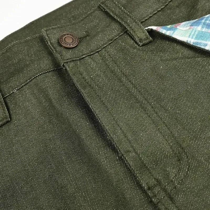 American Retro Style Army Green Wide Leg Jeans For Men Women Loose Versatile Casual Floor Length Denim Long Pants 9X4198 — image 5