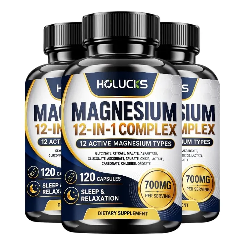 Magnesium Capsules with 1000mg Citrate Support Relaxation Relieve Fatigue Cardiac Health Daily Vitality for Men & Women