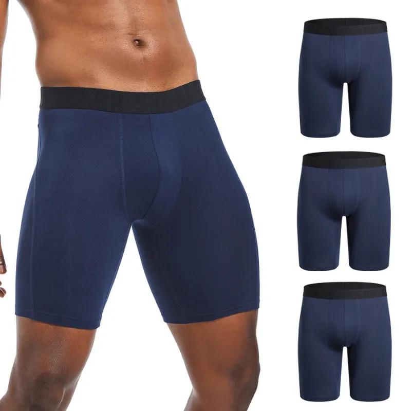 Long Leg 3pcs Pack Men Panties Polyester Underwear Male Brand Boxer And Underpants For Homme Lot Luxury Set Sexy Shorts Slip