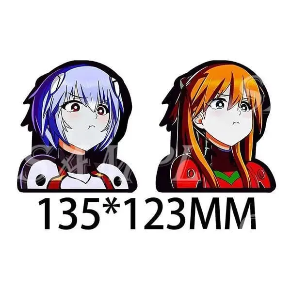Neon Genesis Evangelion Ayanami Rei Asuka Personalized Creative Cartoon Car Desktop Decoration Waterproof Discoloration Sticker