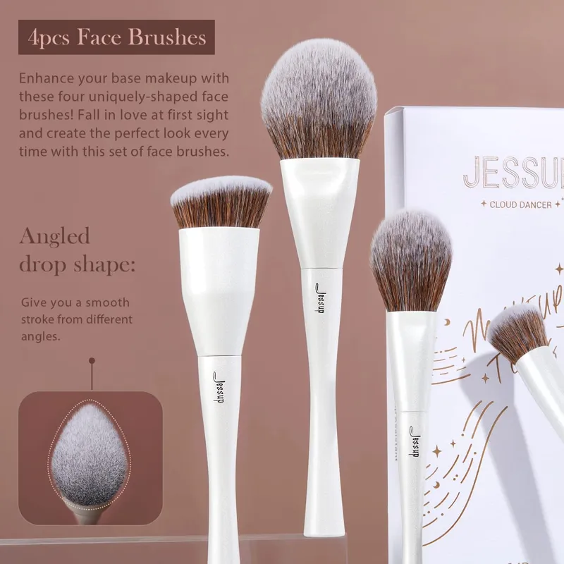 Jessup Makeup Brushes Set 4-14pcs Make up Brushes Premium Synthetic Foundation Concealer Powder Eyeshadow Blending Brush T343