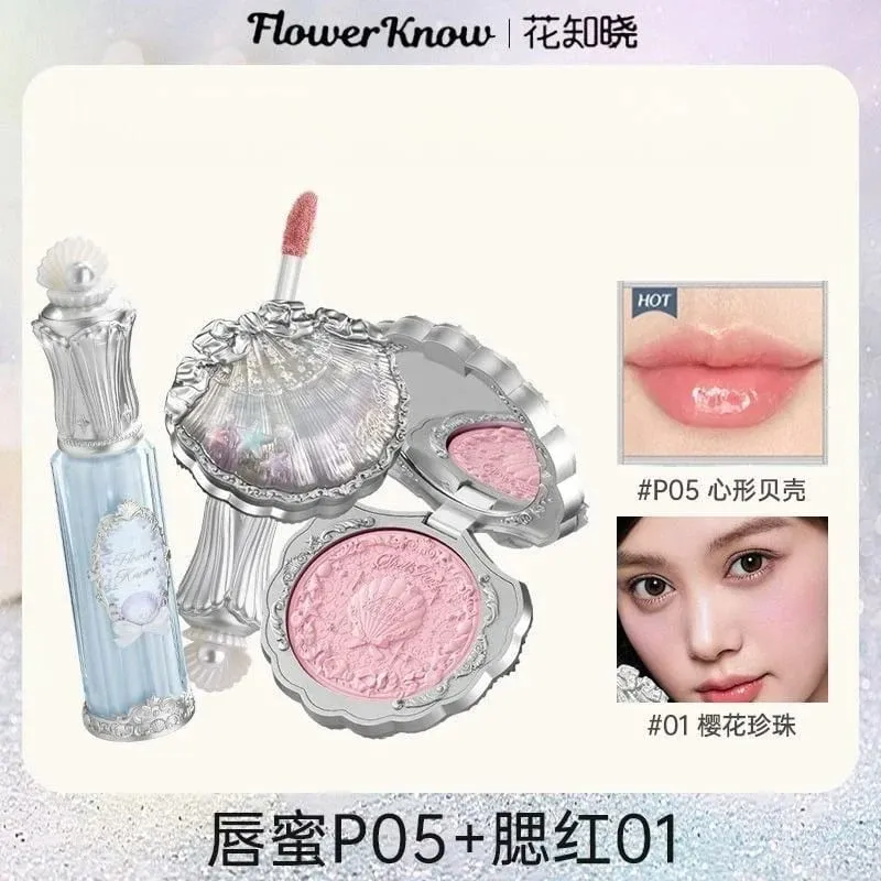 Flower Know Shells Jewel Collection Makeup Set Gift Eyeshadow Blusher Lipstick Face Kit