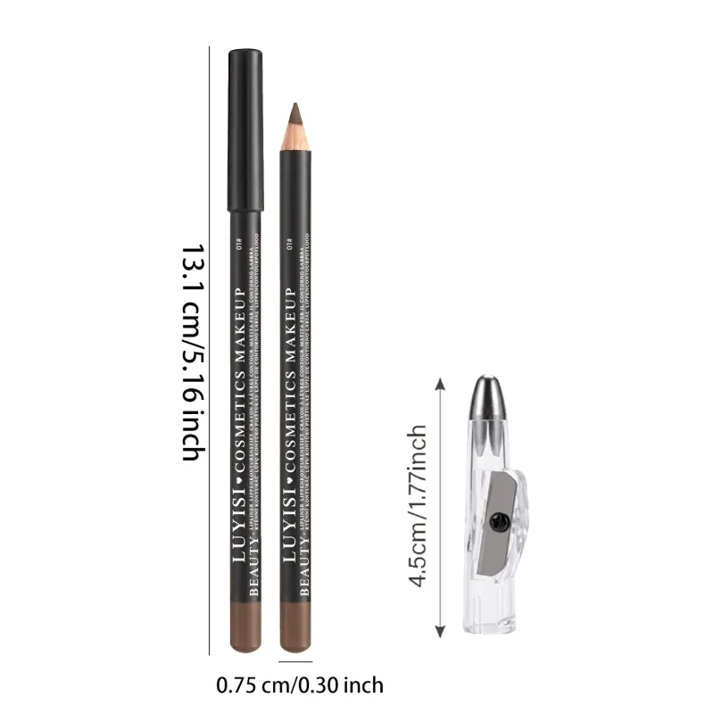 Professional Lip Liner Set with Sharpener 2pcs Waterproof Lip Pencils+1pc Sharpener Long-Wearing Transfer-Proof Velvet Matte