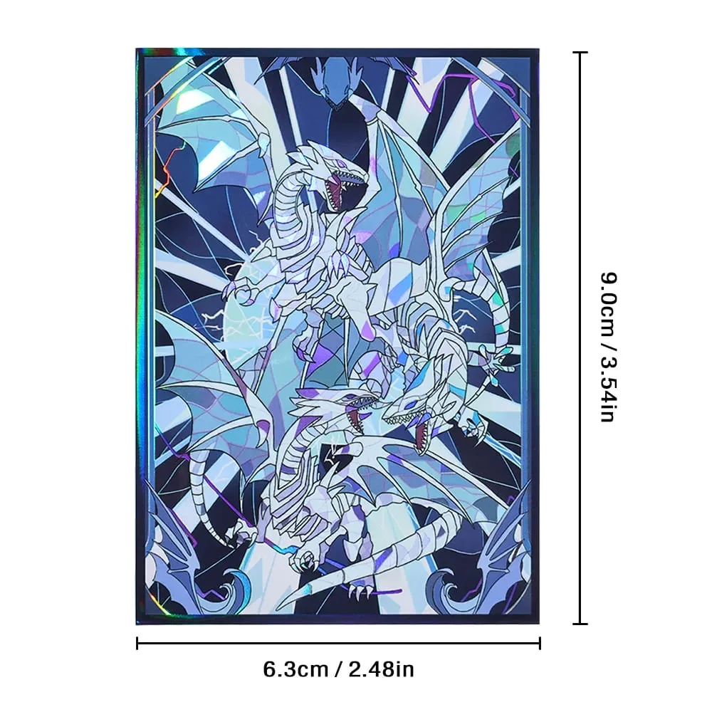 63x90mm 50PCS Blue eyed White Dragon Anime Card Sleeves Board Game Card Sleeves Game Collection Cards Sleeves Protector for YGO