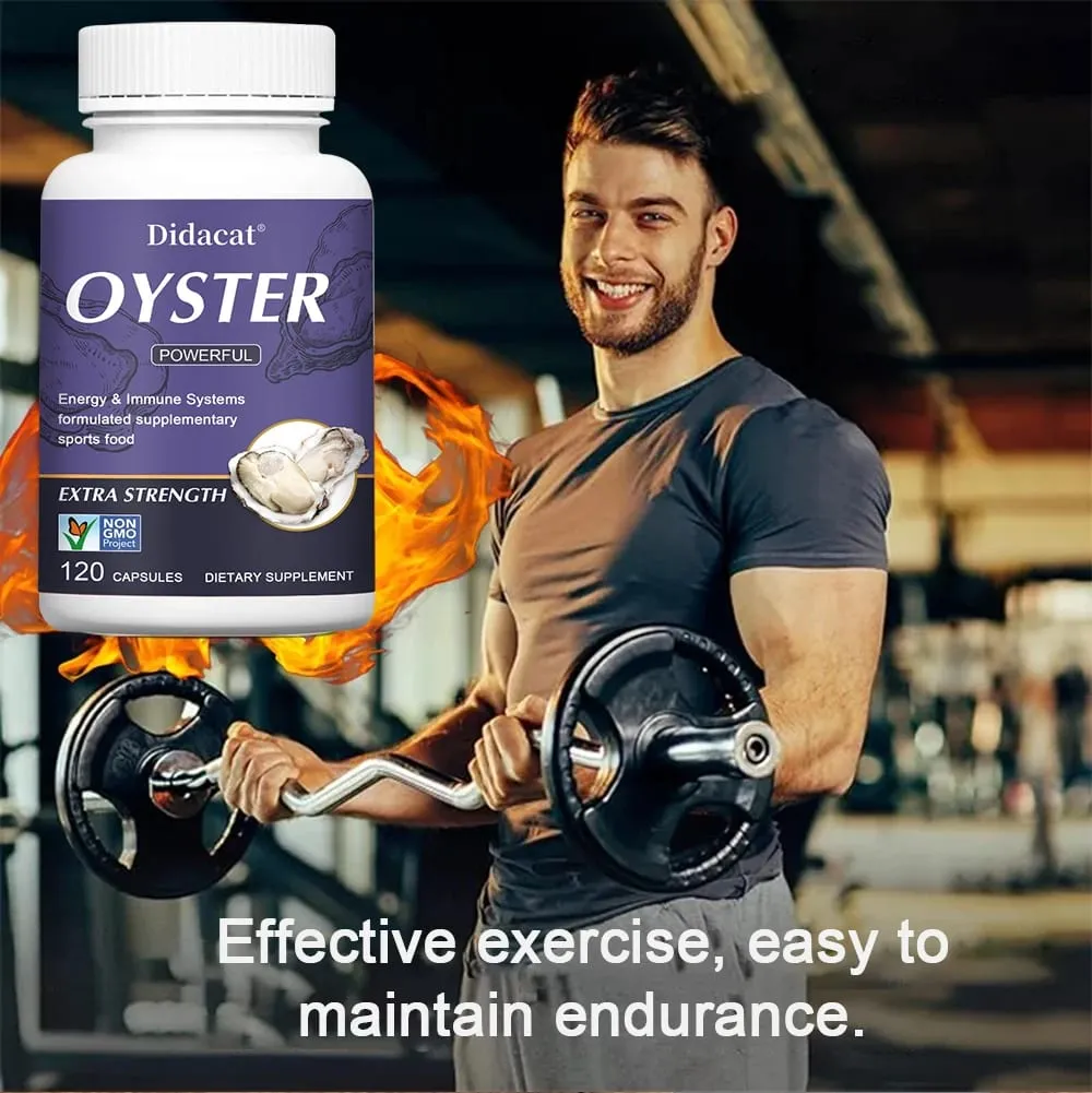 Oyster Extract - Support Athletic Performance Motivation and Immunity Nutritional Supplement 120 Capsules
