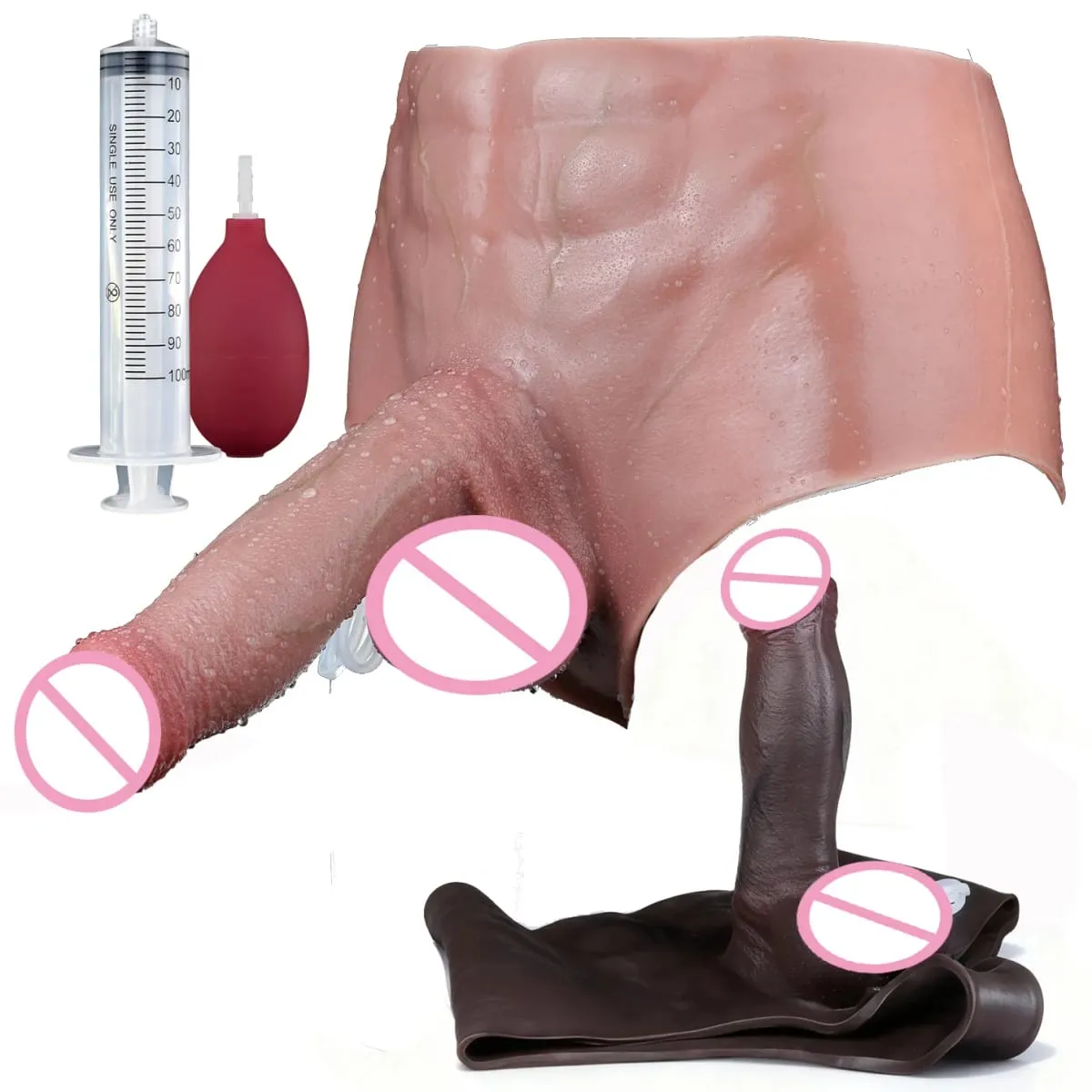 Black Nude Strapon Big Realistic Ejaculation Dildo Silicone Squirting Panties With Simulated Solid Penis Sex Toy For Women — image 1