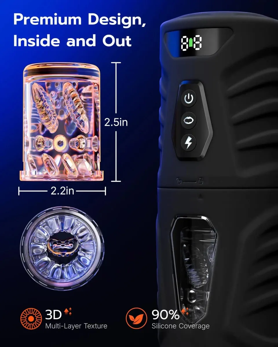 Automatic Rotating Vibrating Male Masturbator Penis Pump Thrusting Suction AI Sync Sex Machine LCD Pocket Pussy Sex Toys for Men