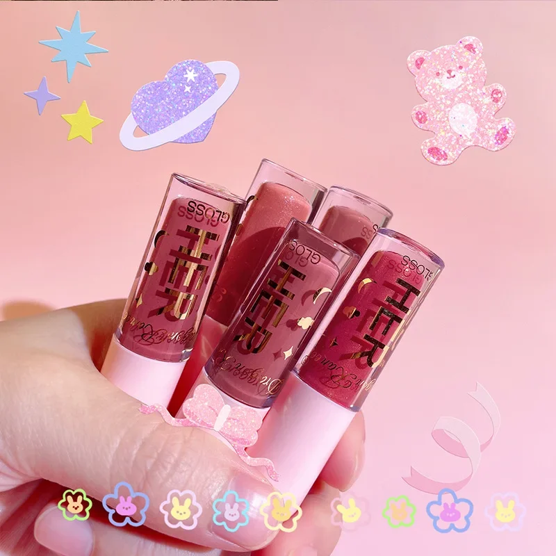 8 Colors Liquid Lipstick Waterproof Moisturizing Long Lasting Shiny Lip Gloss Natural Makeup Jelly Lip Glaze Shimmer Cosmetics