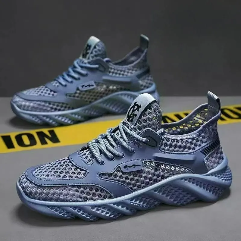 Erkekler için Günlük Ayakkabılar Çok Yönlü Rahat Örgü Yumuşak Taban Koşu AyakkabısıHollow Out Outdoor Trendy Erkek Spor Ayakkabısı
