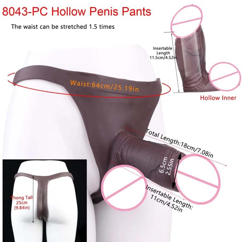 Wearable Extra Large Penis Sleeve Silicon Soft Hollow Penis Panties High-Grade Adult Intimate Toys For Men Adult 18+ Tools