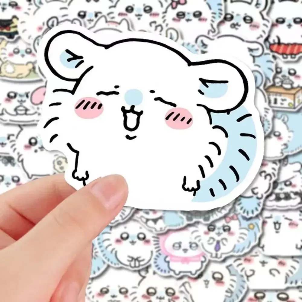 jiyi 54pcs Stickers ちいかわFlying Squirrel モモンガ Cute Cartoon Super Cute Momoka Desktop Mobile Phone Notebook Waterproof Sticker