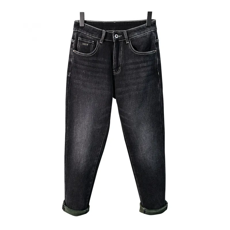 2025 Winter Fleece-Lined Thickened Jeans for Men Warm Men's Fashion Trendy Casual Stretch Slim Fit Skinny Pants