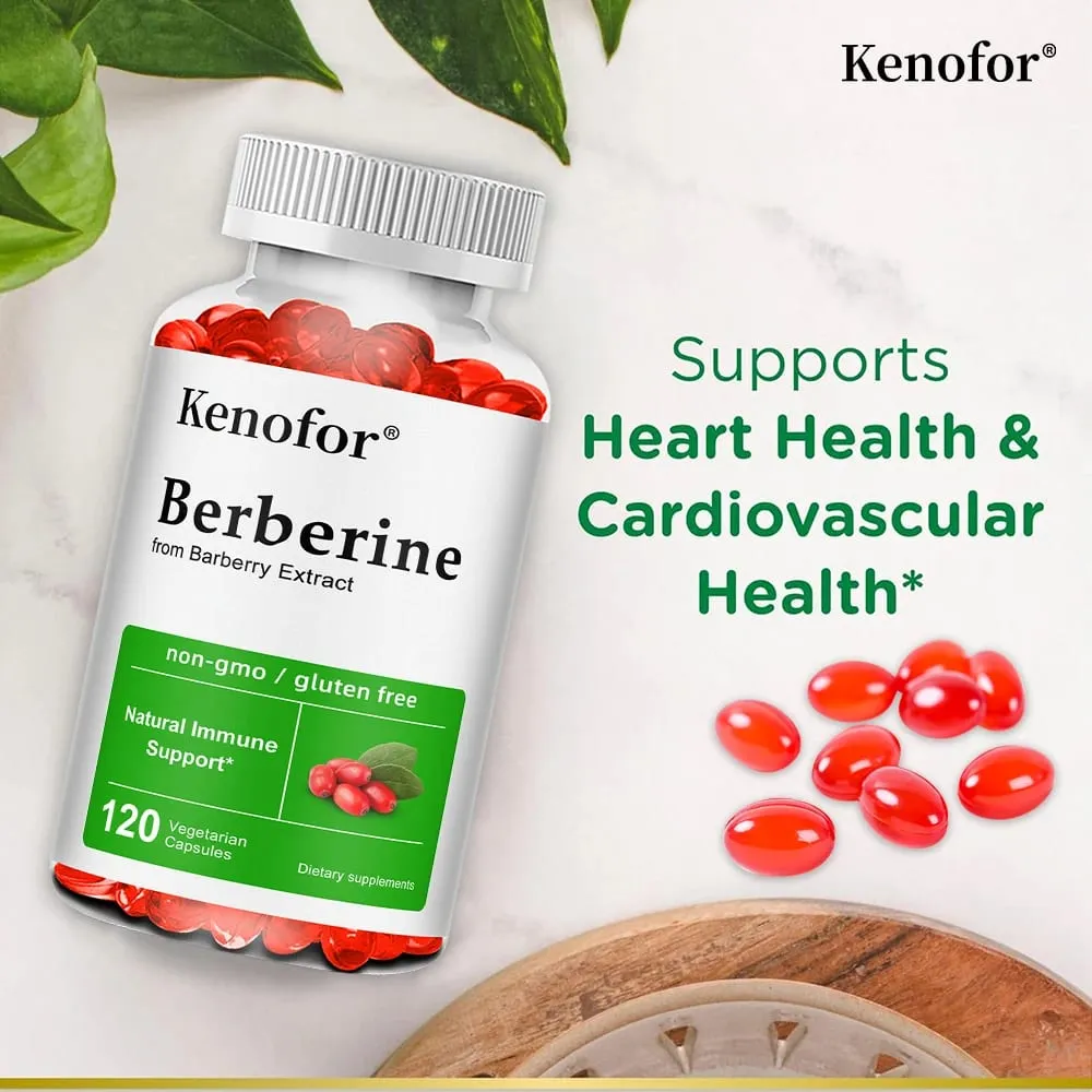 Premium Berberine Supplement Capsules - Supports Immune System Healthy Food Antioxidant NON-GMO