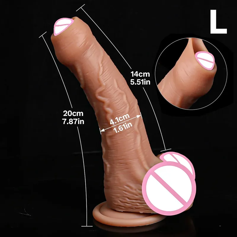Günstiger weicher Schwanz, realistischer Strapon, großer Dildo, Hautgefühl, kleiner Penis, doppelter Silikon-Saugnapf, Dick, schwules Analsexspielzeug für Männer und Frauen — image 8