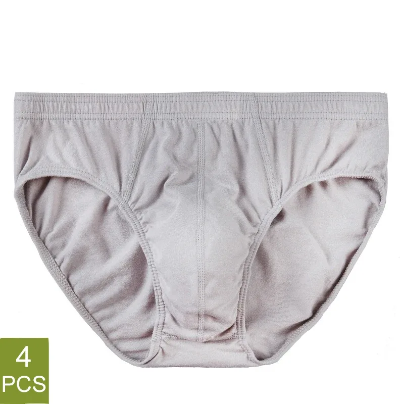 4 Pcs/Lot Men's 100% Cotton Breathable Briefs Comfortable Male Underwear Lingerie Panties Underpants Plue Size Xl -5Xl