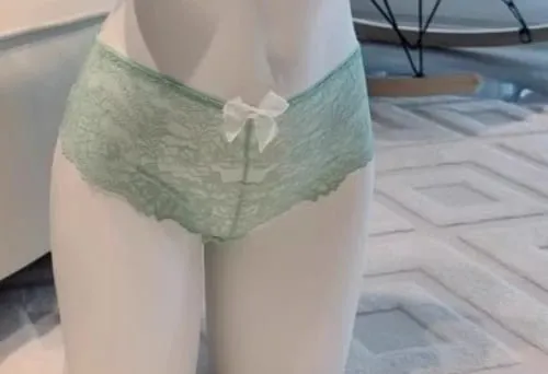 Mint Green Halter Neck Bra Set Wireless Lace Lingerie Adjustable Pads Heart-Shaped Back for Women Innerwear & Outerwear