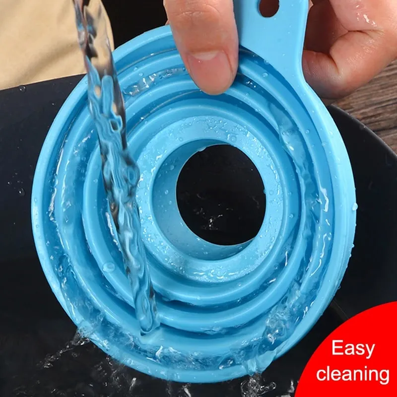 Silicone Funnel Gel Foldable Collapsible Fill Hopper S/L for Kitchen Jar Bottle Feeder Wine Auto Engine Oil Petrol Transfer — image 5