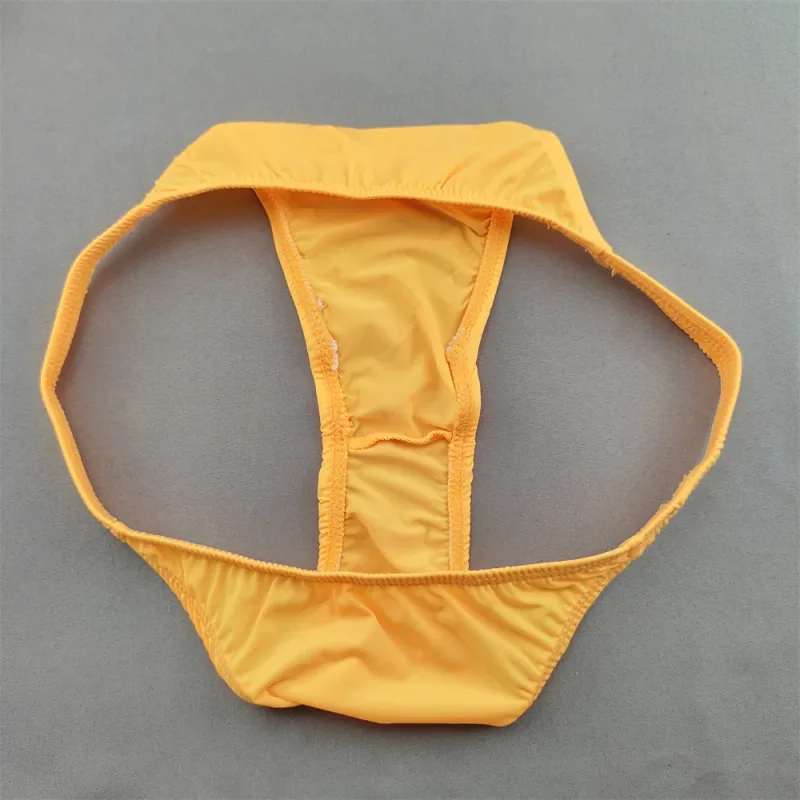 Narrow Waist Seamless Ice Silk Briefs Men Sexy Transparent Underwear Low Waist Bikini Panties Adult Lingerie