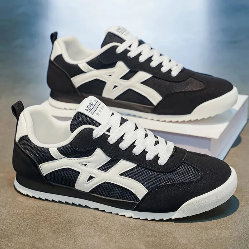 Forrest Gump Shoes for Men Mesh Breathable Retro Casual Sports Shoes Lightweight Soft-Soled Versatile Running Shoes Trendy Sneakers for Students' Daily Commuting