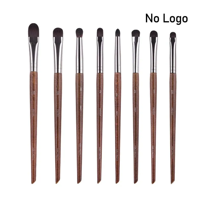 Augen-Make-up-Pinsel aus Naturholz, komplettes Set, Pro Crease Lidschatten-Make-up-Set, zum Verwischen von Textmarkern, Augenbrauen, Lippen- und Wimpernpinsel, praktisch
