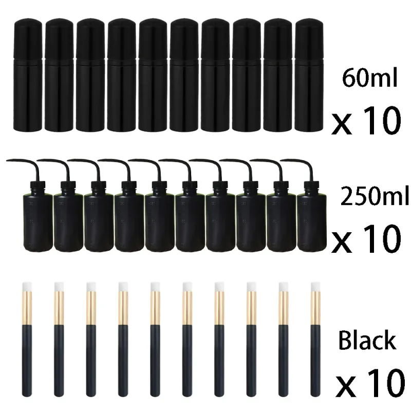 60ml Refillable Leakproof Empty Foam Mousse Pump Bottles Lash Extension Cleansing Kit Soft Brush 250ml Rinse Bottle Beauty Tools