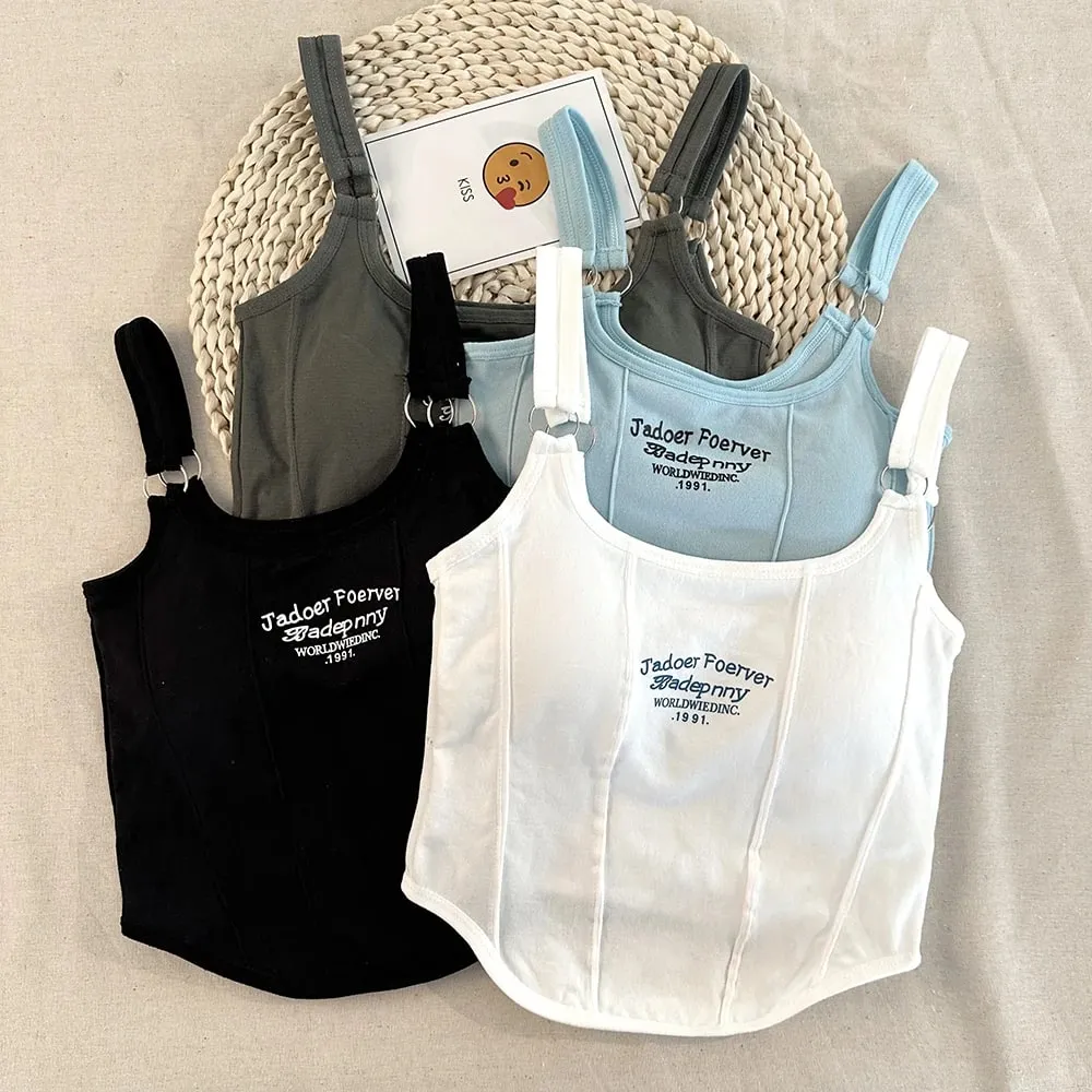 Brief Afdrukken Crop Tops Vrouwen Zomer Tops Sexy Hemdje Vierkante Kraag Tank Top Y2K Naadloze Vrouwelijke Crop Tops Gewatteerde Mode — image 2