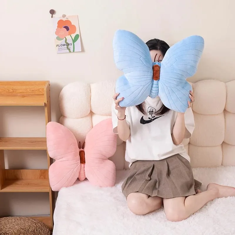 INS Butterfly Pillow Pink Blue Butterfly Plush Toy Stuffed Soft Sofa Home Decoration Throw Pillow Cushion
