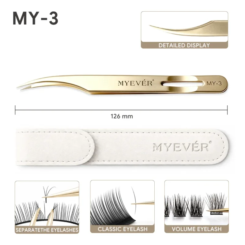 Anti-Slip Eyelash Extension Steel Tweezers High-Density Fiber Tip Eyelash & Eyebrow Professional Precision Makeup Tools