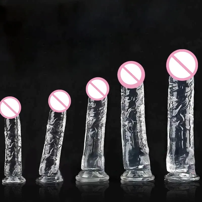 Realistické Dildo Jelly Přísavka na penis Dildo Big Dick Žena Masturbátor Klitorální Stimulátor Lesbické sexuální hračky pro ženy 7 velikostí