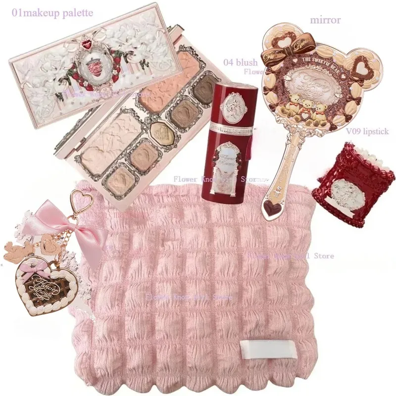 Flower Know Strawberry Cupid Collection Makeup Kit Full Professional Face Palette Blush Eyeshadow Lip Cream Solid Perfume Sets