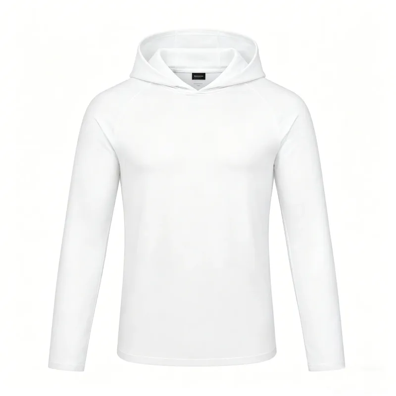 Felpe con cappuccio a maniche lunghe da uomo Camicie di protezione solare T-shirt solida ad asciugatura rapida Uomo Bodybuilding Fitness Muscolo Abbigliamento sportivo Abbigliamento da palestra