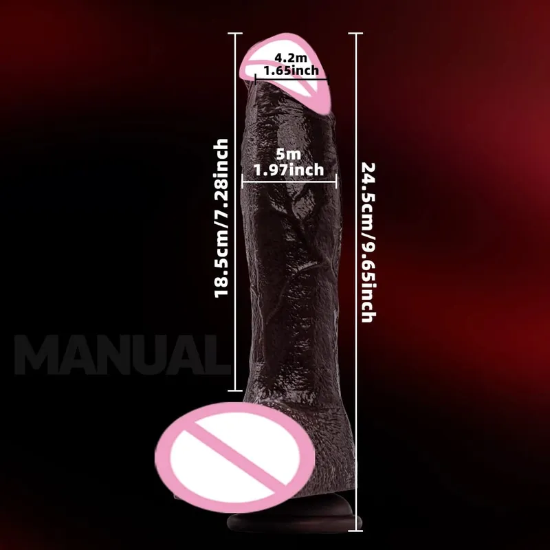 9.65 "empurrando grande vibrador de silicone com 10 modos de impulso, vibração e aquecimento, brinquedos sexuais de vibrador anal com ventosa