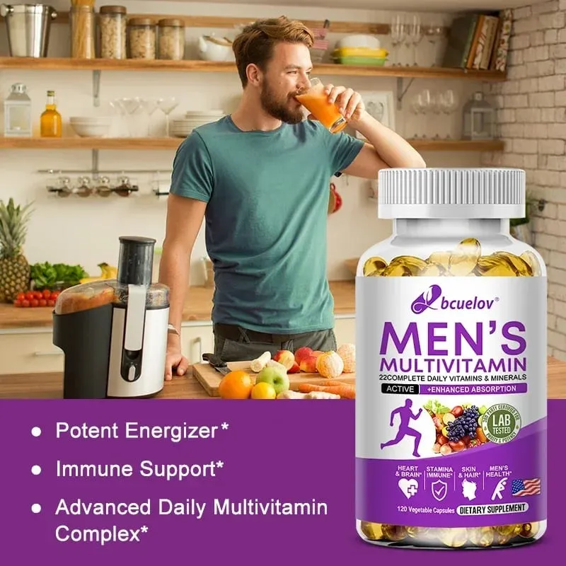 Men's Daily Multivitamin - 22 Vitamins & Minerals Dietary Supplement for Immunity Energy Digestion Skin and Overall Health
