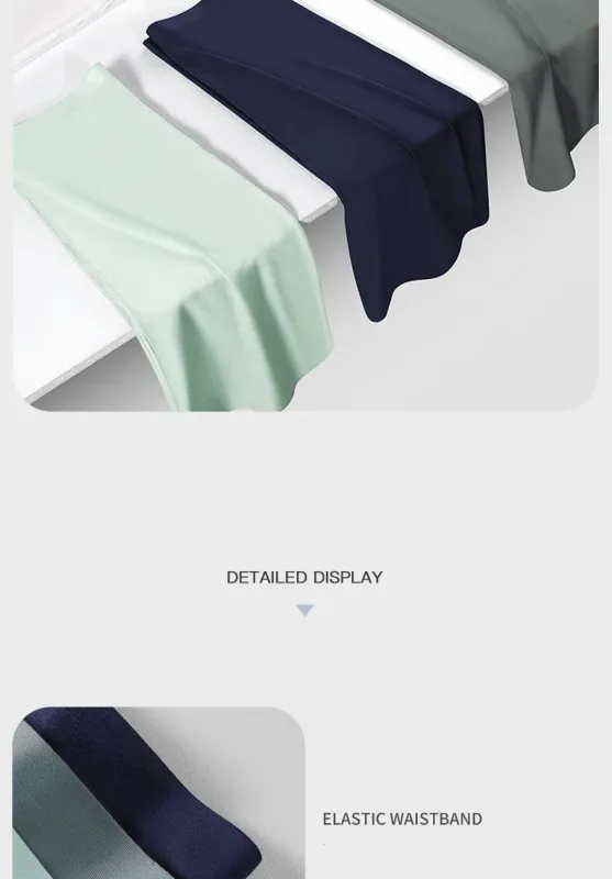 Mens Underwear Boxers Shorts Hombre Seamless Panties Man Solid Slim Ice Silk Pouch Long Leg Underpants L-6XL Cueca Calzoncillo