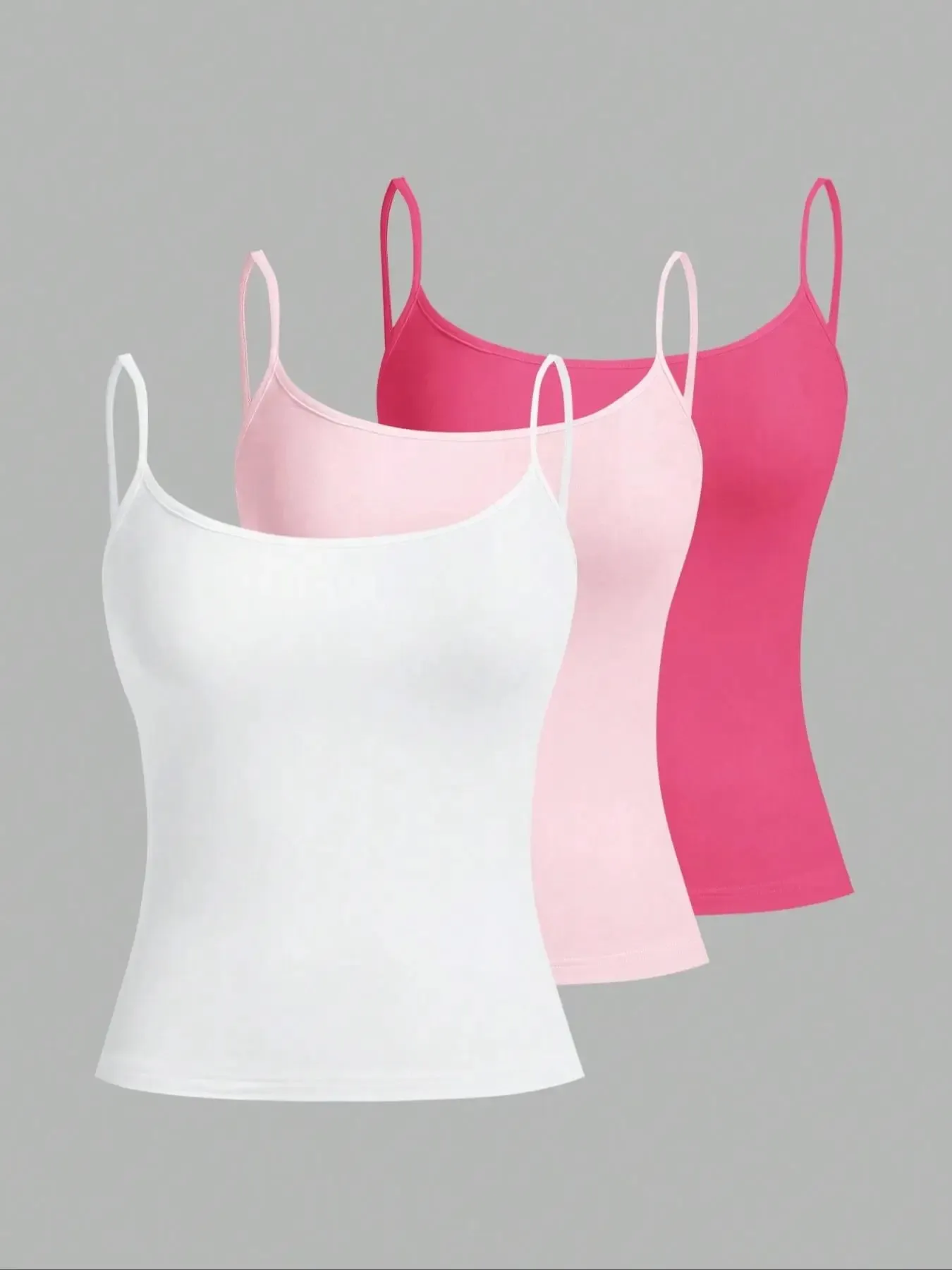 European and American Spring Summer and Autumn Solid Color Daily Casual Adjustable Suspender Vest Three-Piece Set