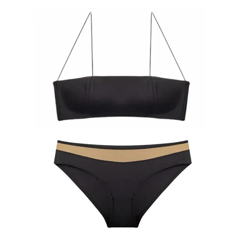 VictoryDoopair Sexy back lingerie women gather small chest no trace thin shoulder belt open back chest massage brassiere set