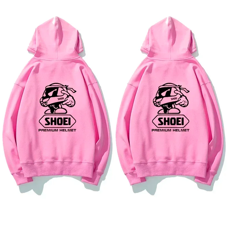 Sweat à capuche graphique sur le thème du casque de moto, unisexe, devant et arrière, Double impression de motard, cordon de serrage, sweat-shirt décontracté