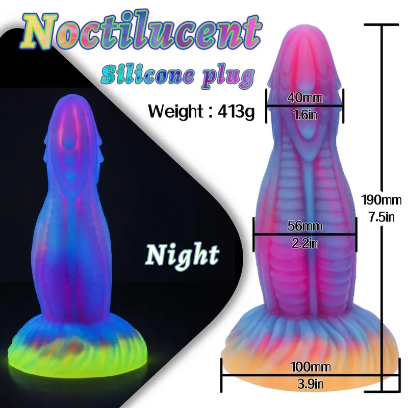 สมจริง Night เรืองแสง Anal Plug Luminous Monster Dragon Dildo สำหรับผู้หญิงผู้ชาย Butt Plug เซ็กซี่สุนัขรูปร่าง Sex Toy สำหรับคู่