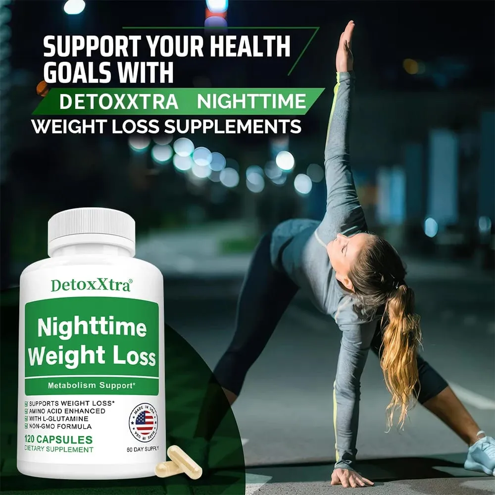Nighttime Fat Burner Capsules Muscle Recovery Appetite Suppressant Metabolism Booster Relaxation & Restful Sleep Support