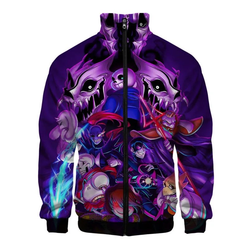 Luksusowe popularne Sans Undertale 3D Print Zipper Raglan kurtka wiatrówka chłopcy/dziewczęta wygodne kurtki ze stójką płaszcze